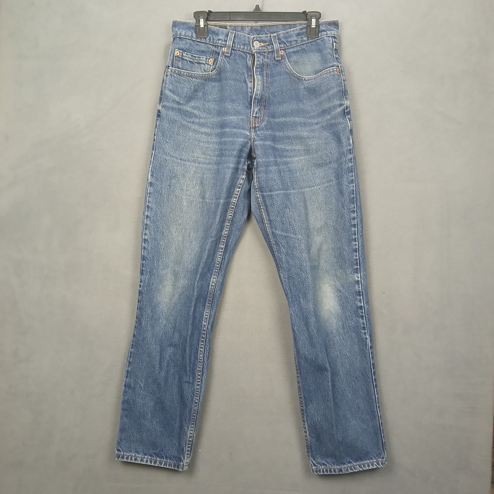 Levi's 550 Jeans Mens 32 Blue Whiskered Medium Wash Relaxed Fit Straight Leg